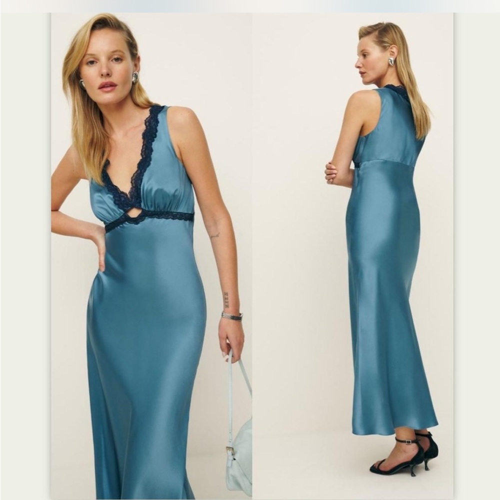 New! Reformation Aliceyn Silk Dress